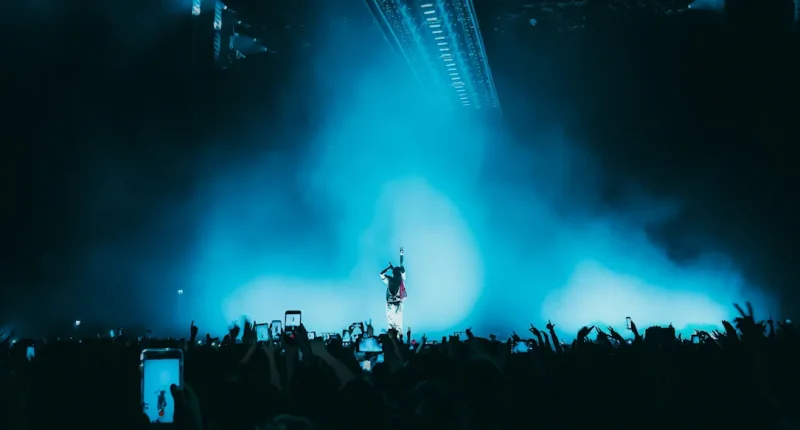 Publik och artist under livekonsert i Sverige